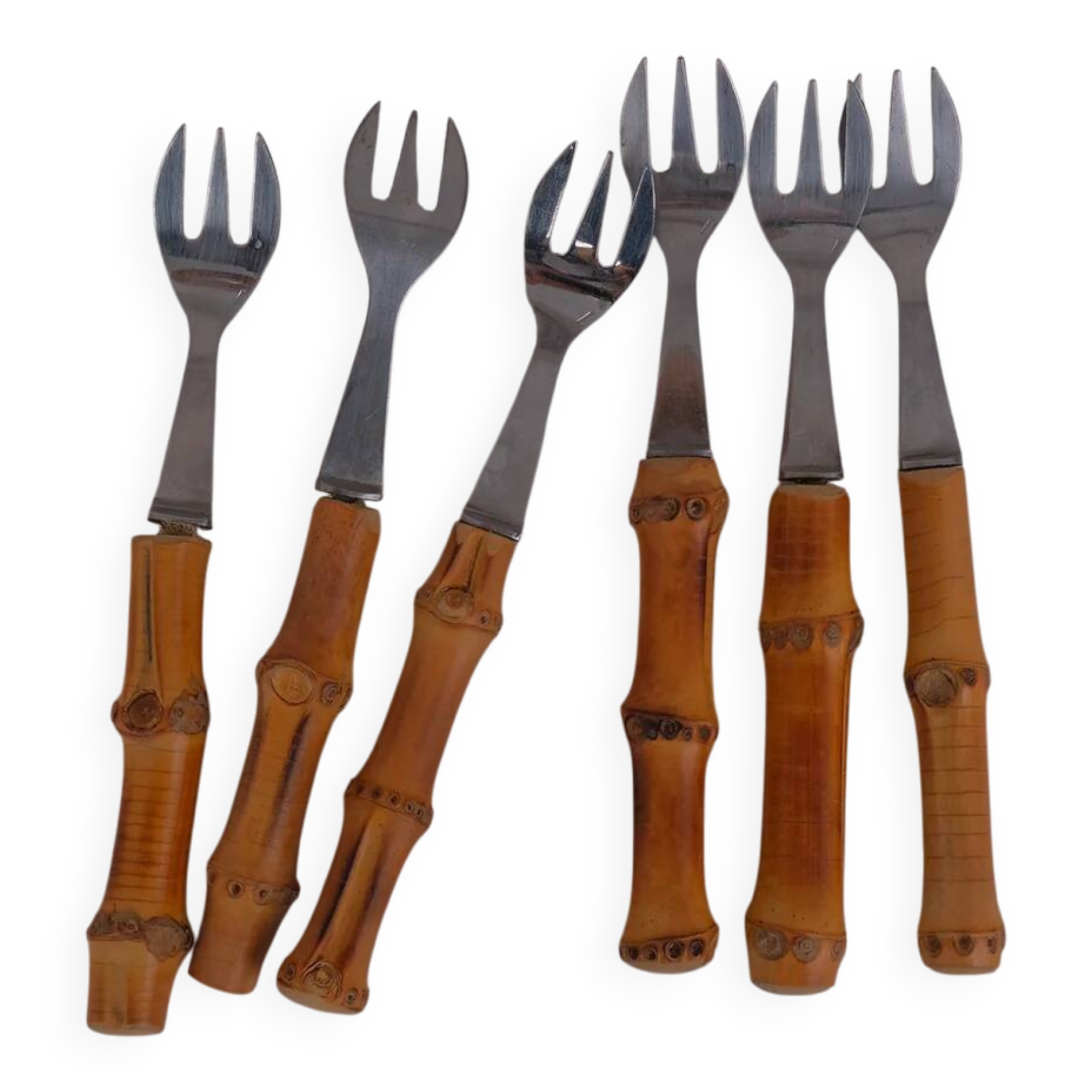 Bamboo oyster forks x6