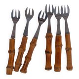 Bamboo oyster forks x6