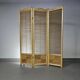 Room divider, French blonde beech louvered screen, 1960s, width 155 cm, height 185 cm
