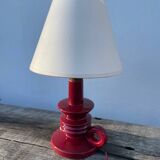 Lampe en céramique bordeaux