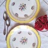 Old mismatched earthenware dessert plates