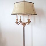 Ancien lampadaire tripode en bronze - 4 feux - 1950