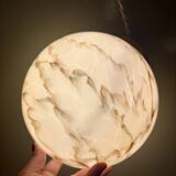 Vintage globe pendant light in marbled opaline