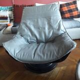 Vintage Swedish leather armchair by Nelo