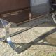 Vintage coffee table year 70 smoked glass and chrome steel