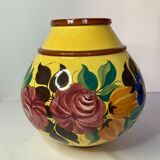 Polychrome earthenware vase circa 1930