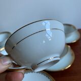 6 cups and golden porcelain saucers