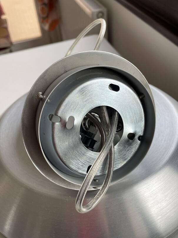 Brushed aluminum ball pendant light