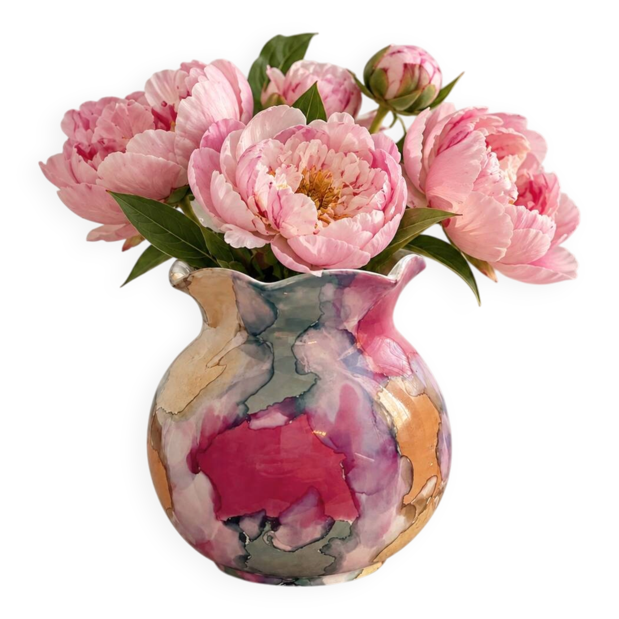 Vase signed Nazareno Picchiotti - Deruta Workshop - Italy