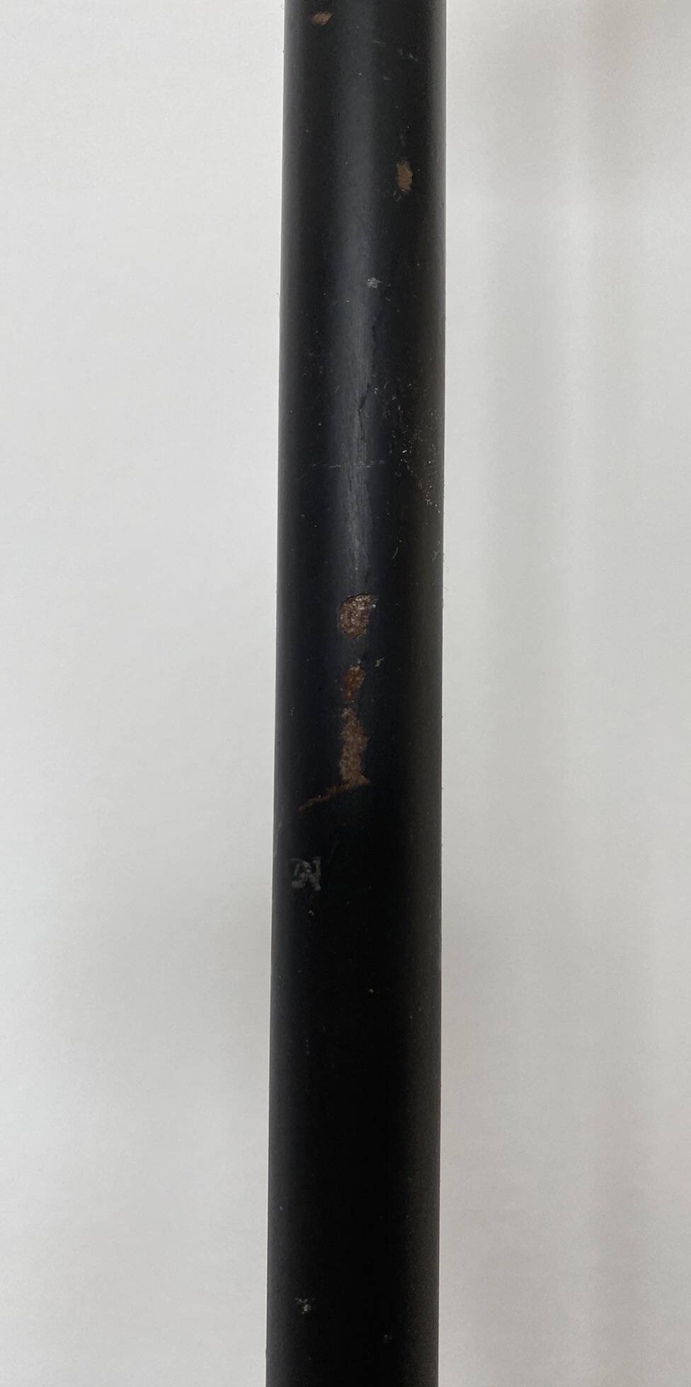 Vintage halogen floor lamp in black lacquered metal and brass ball joint