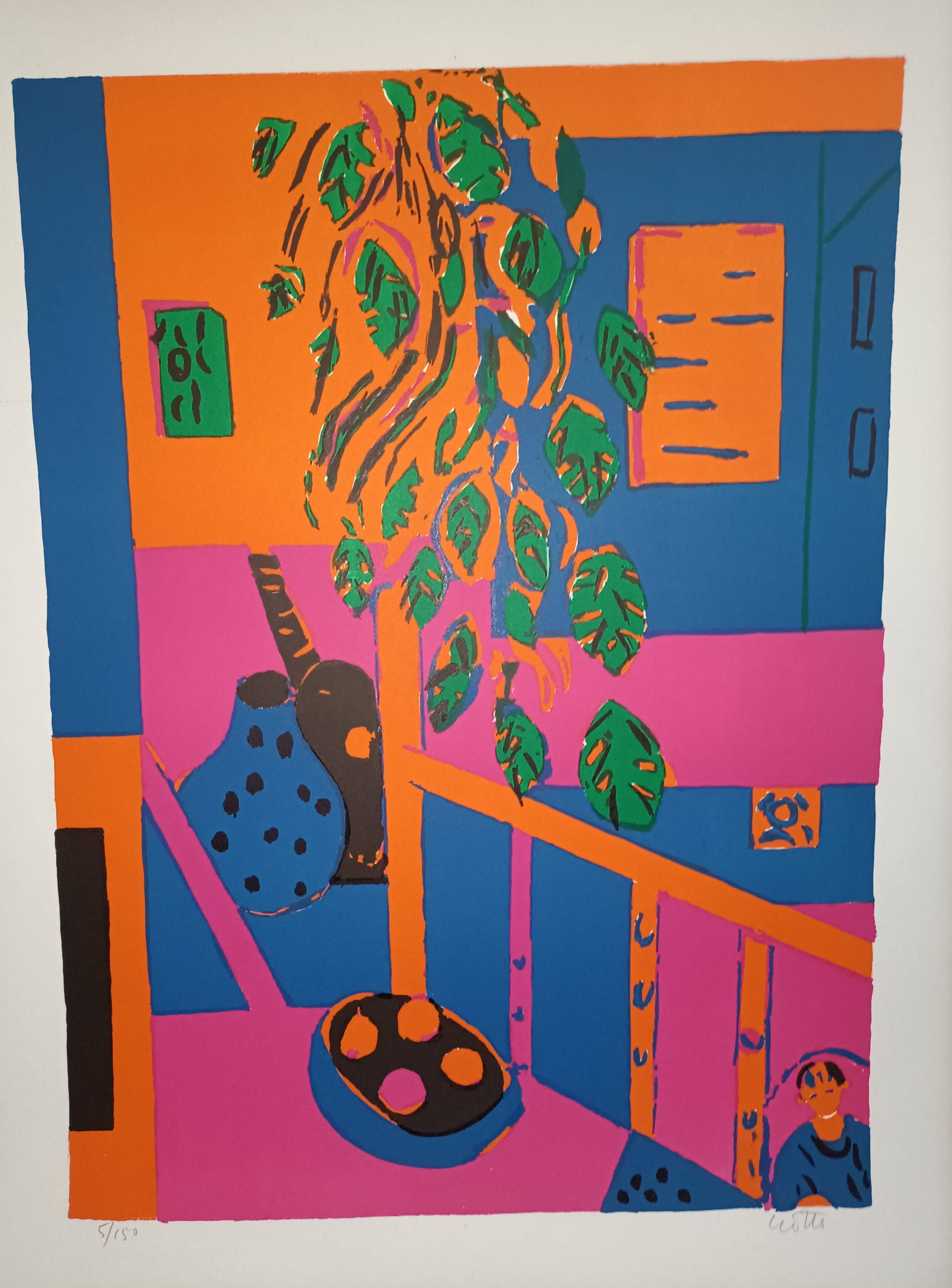 Numbered and signed lithograph by Paul Crotto "Interior View"