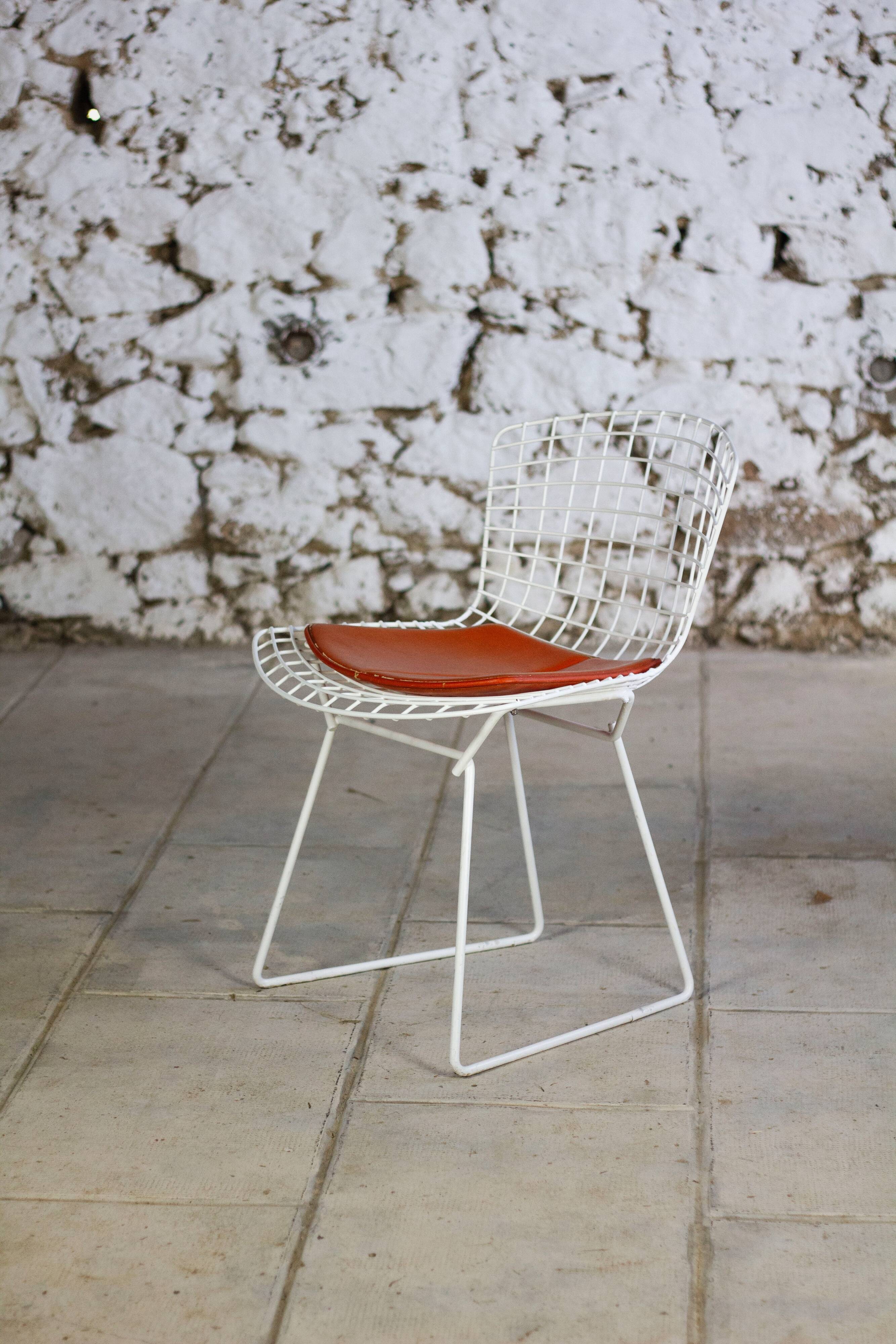 Wire Harry Bertoia chair white