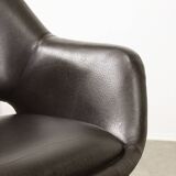 Italian Vintage Chocolate Brown Leather Office Chair