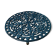 Round cast iron table mat, dark blue