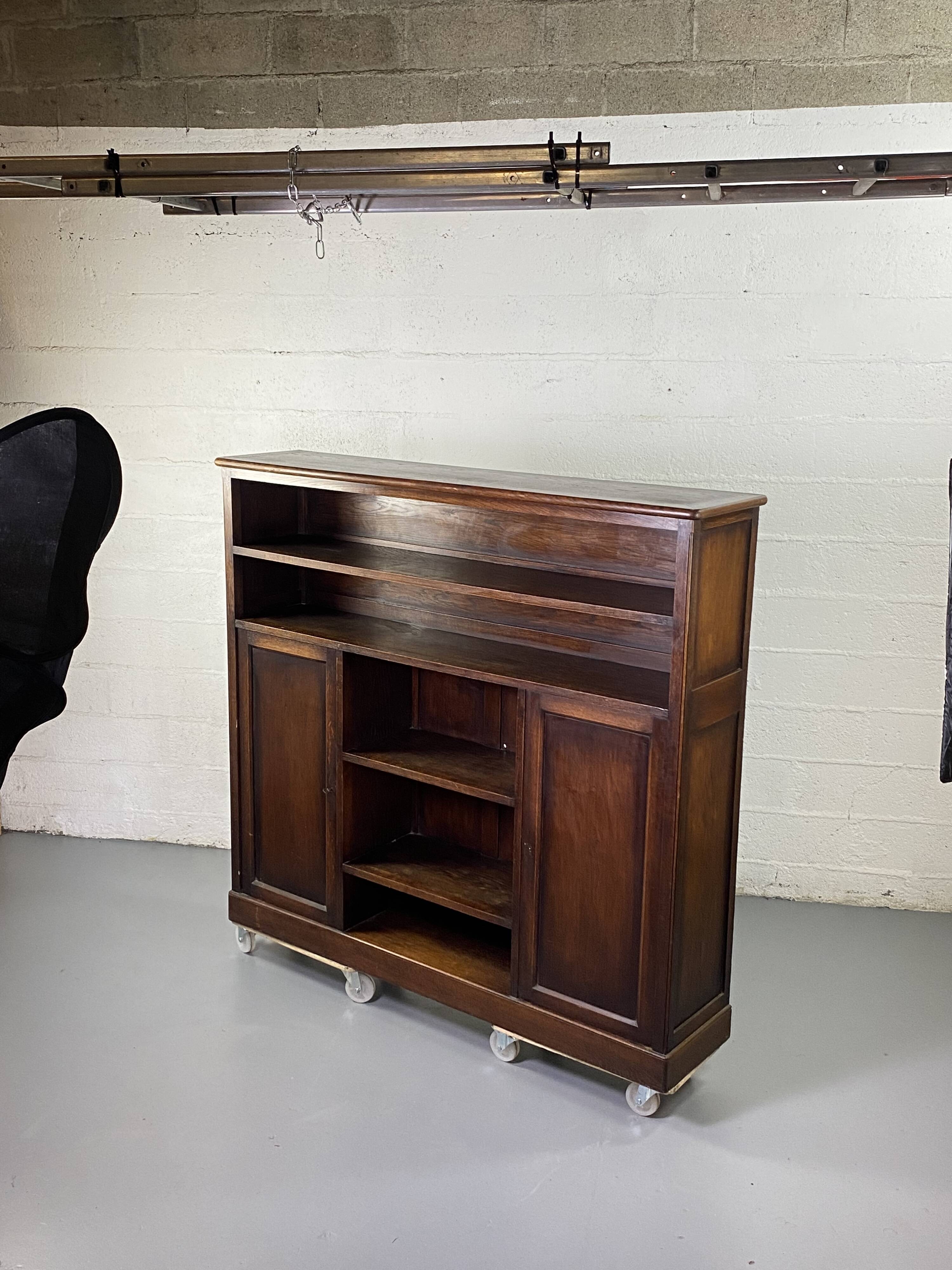 Large vintage wooden bookcase