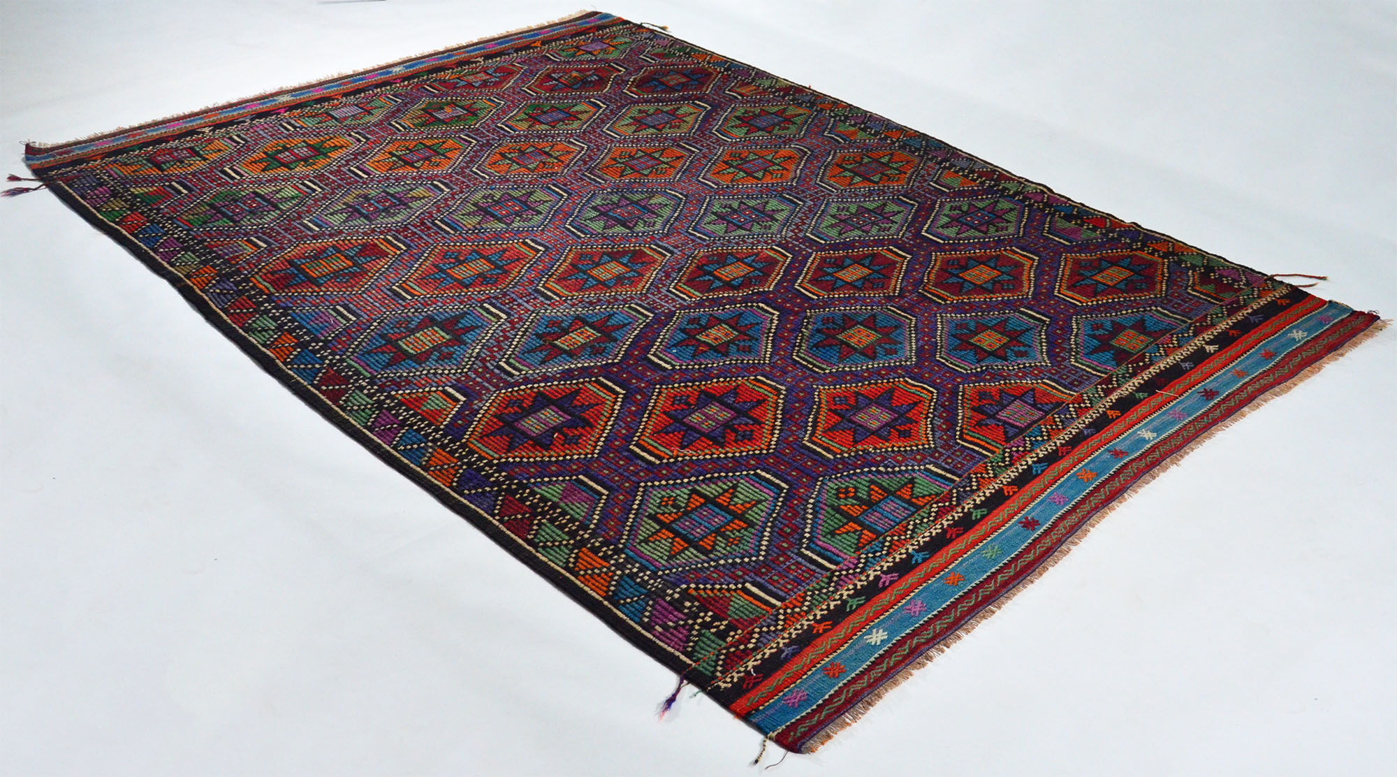 Anatolian handmade kilim rug 285 cm x 196 cm