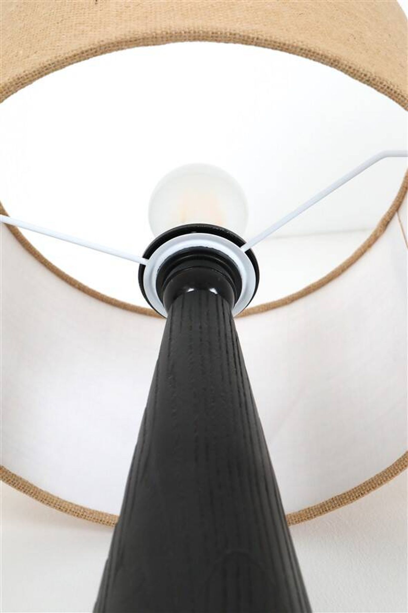 Rare black Theodor Skjøde Knudsen table lamp / Skjern / Mid-century Danish modern design / 1960s / 1970s