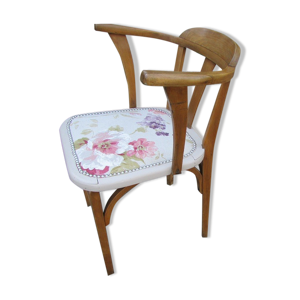 Fauteuil en hêtre et - tissu
