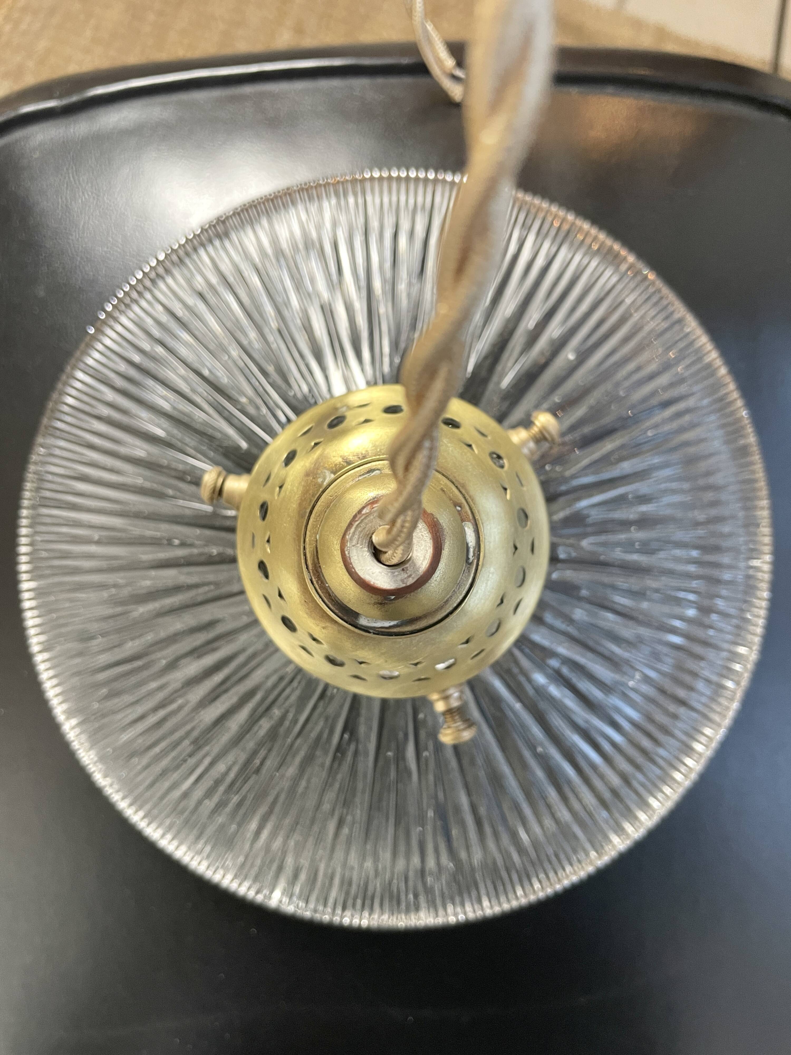 1950s glass pendant light