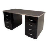 German Bauhaus Writing Desk in Black Lacquered Metal, 1925