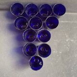 Blue liqueur glass set