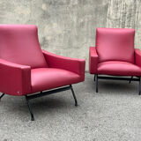 Pair of Gilbert Steiner design armchairs, Galion model, published by Steiner