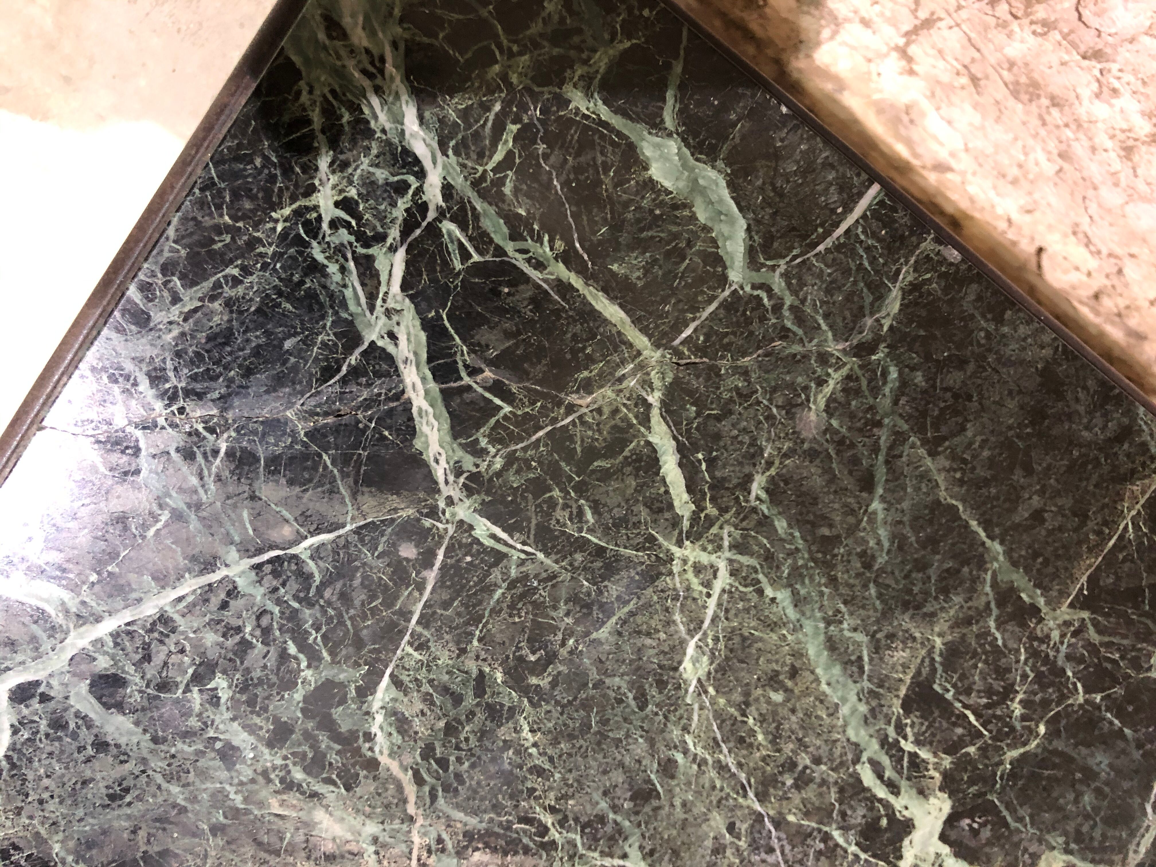 Robert merceris coffee table in wrought iron and 1940s marble