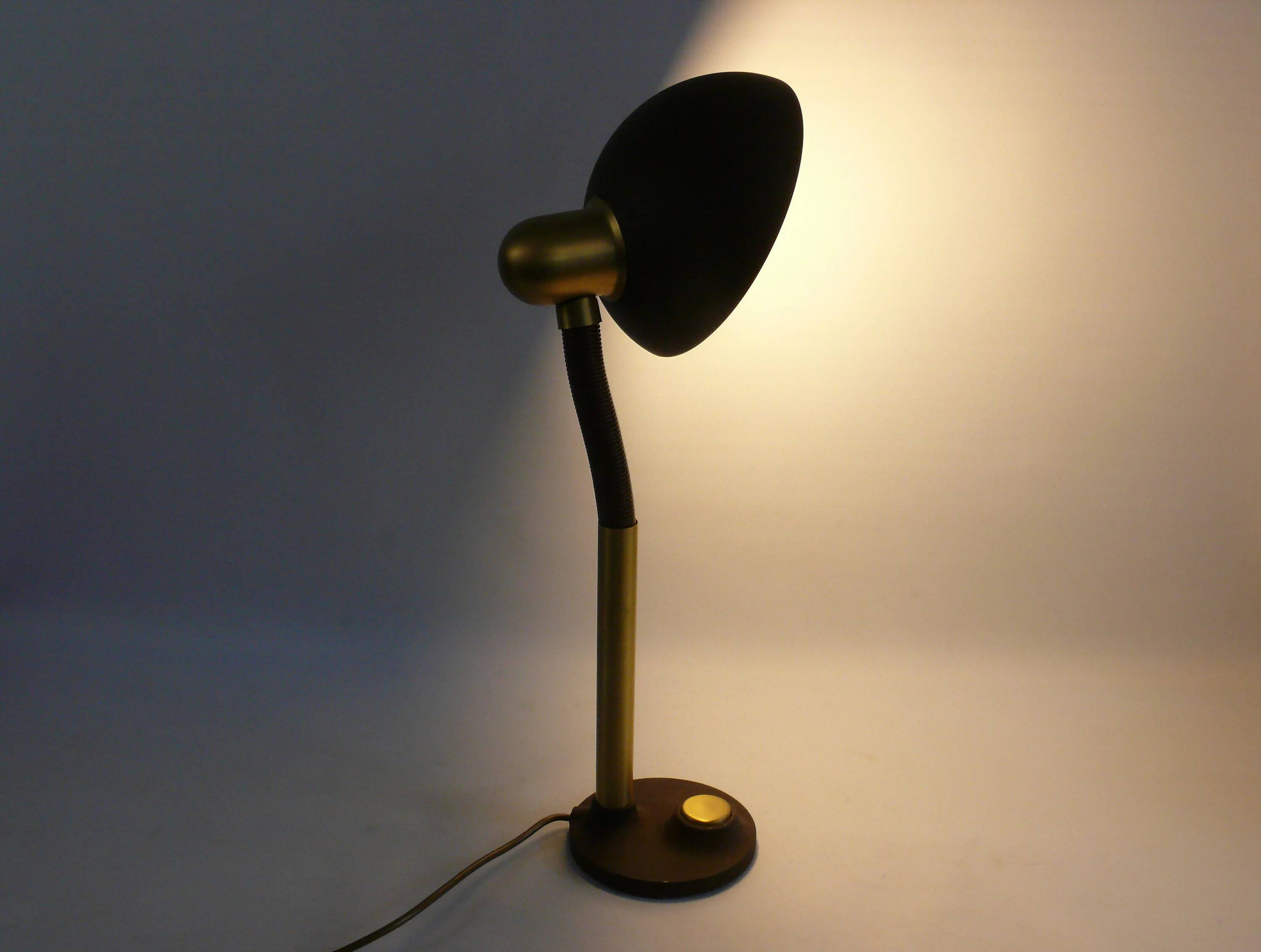 Grande lampe de bureau à col de cygne, design classique Hillebrand - années 1970
