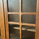 Small Art Deco period oak cabinet with glass front