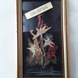 Herbarium frame under vintage glass