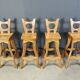 Vintage brutalist bar stools, set of 4 - 1960s