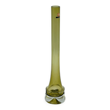 Soliflore Ingrid glass design Kurt Wokan olive green