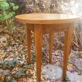 Honey-colored solid beech side table