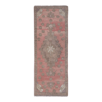 Tapis vintage turc de Oushak, tissé à la main 86x217 cm