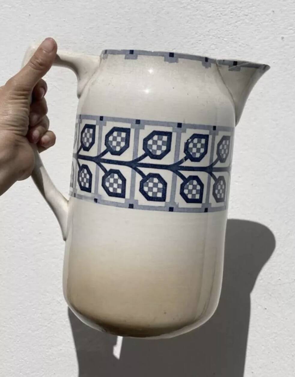 Antique Digoin vase jug