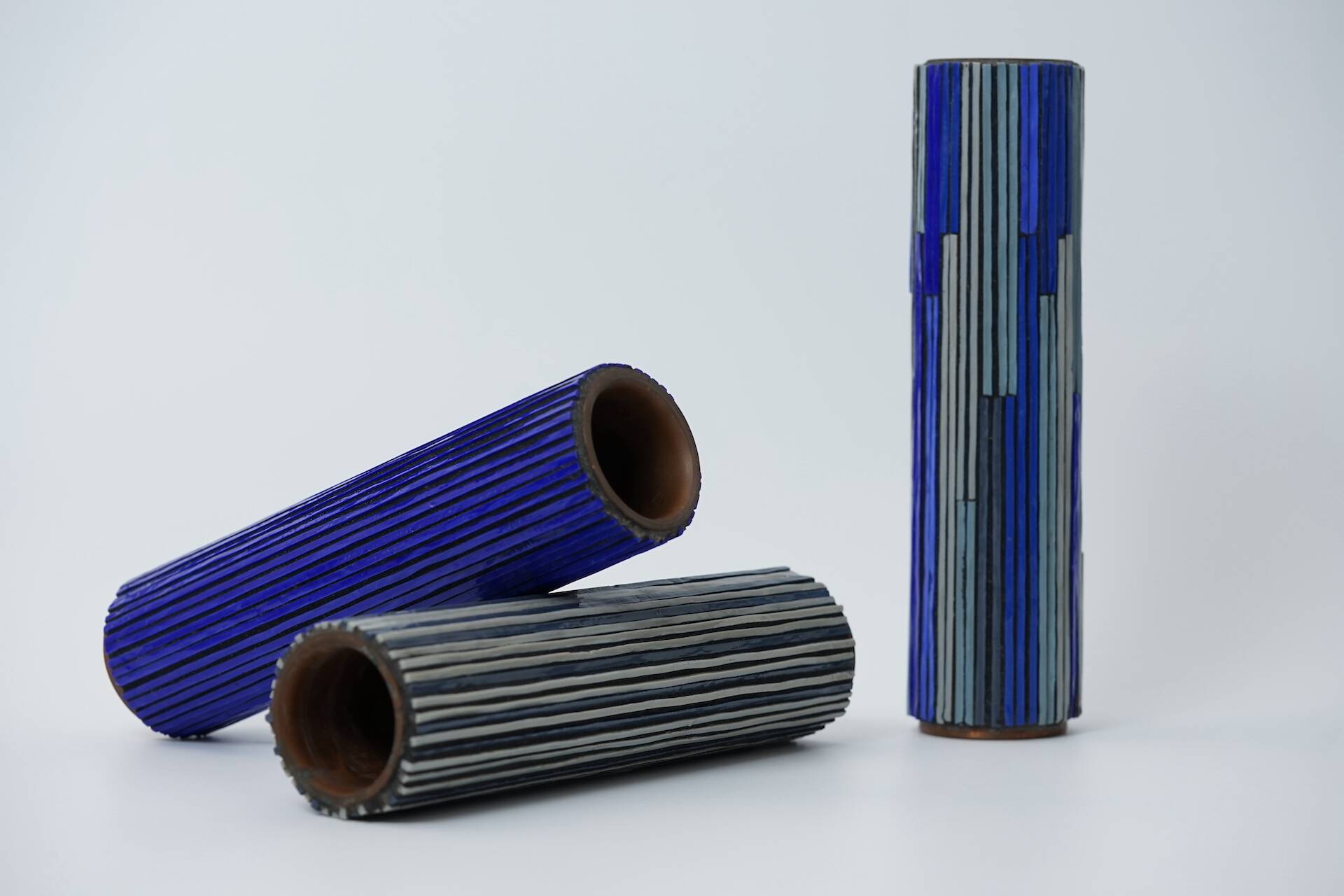 Mid Modern Pottery Mosaic Vases by W. Zimmermann for Ritter