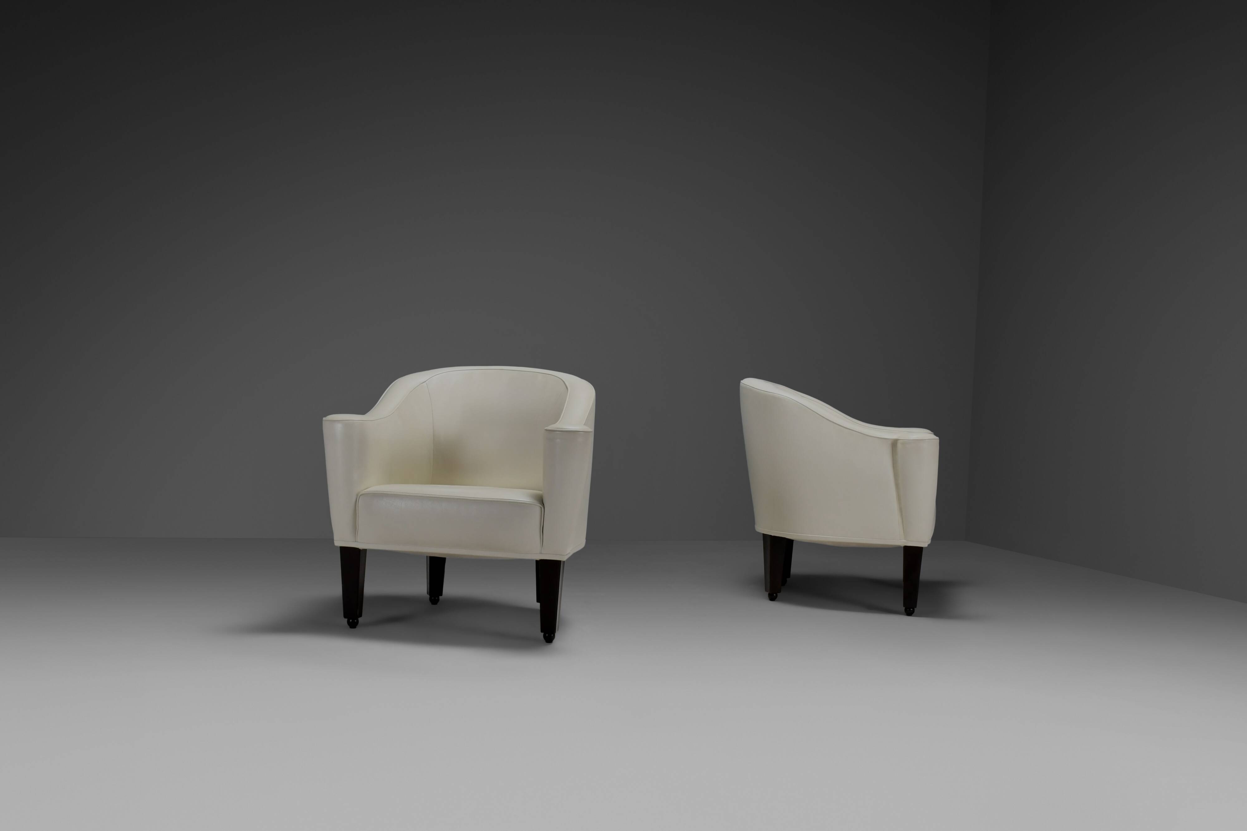 Ensemble de chaises en cuir Josef Hoffmann « Villa Gallia » par Wittmann Austria