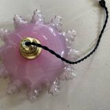Suspension rose en verre ancienne