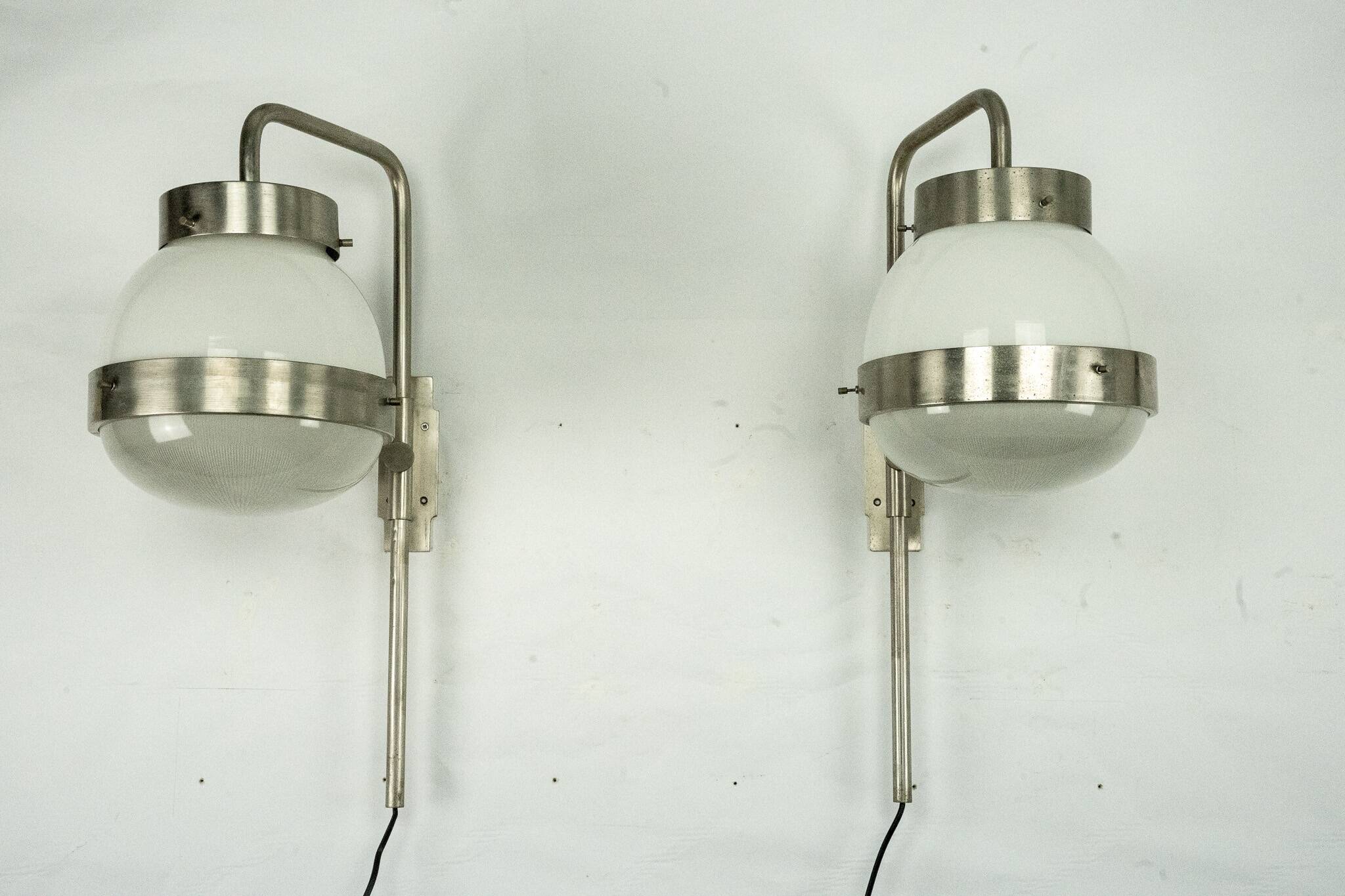 Pair of Delta wall lamps by Sergio Mazza for Artemide. Italy 1960sPair of D