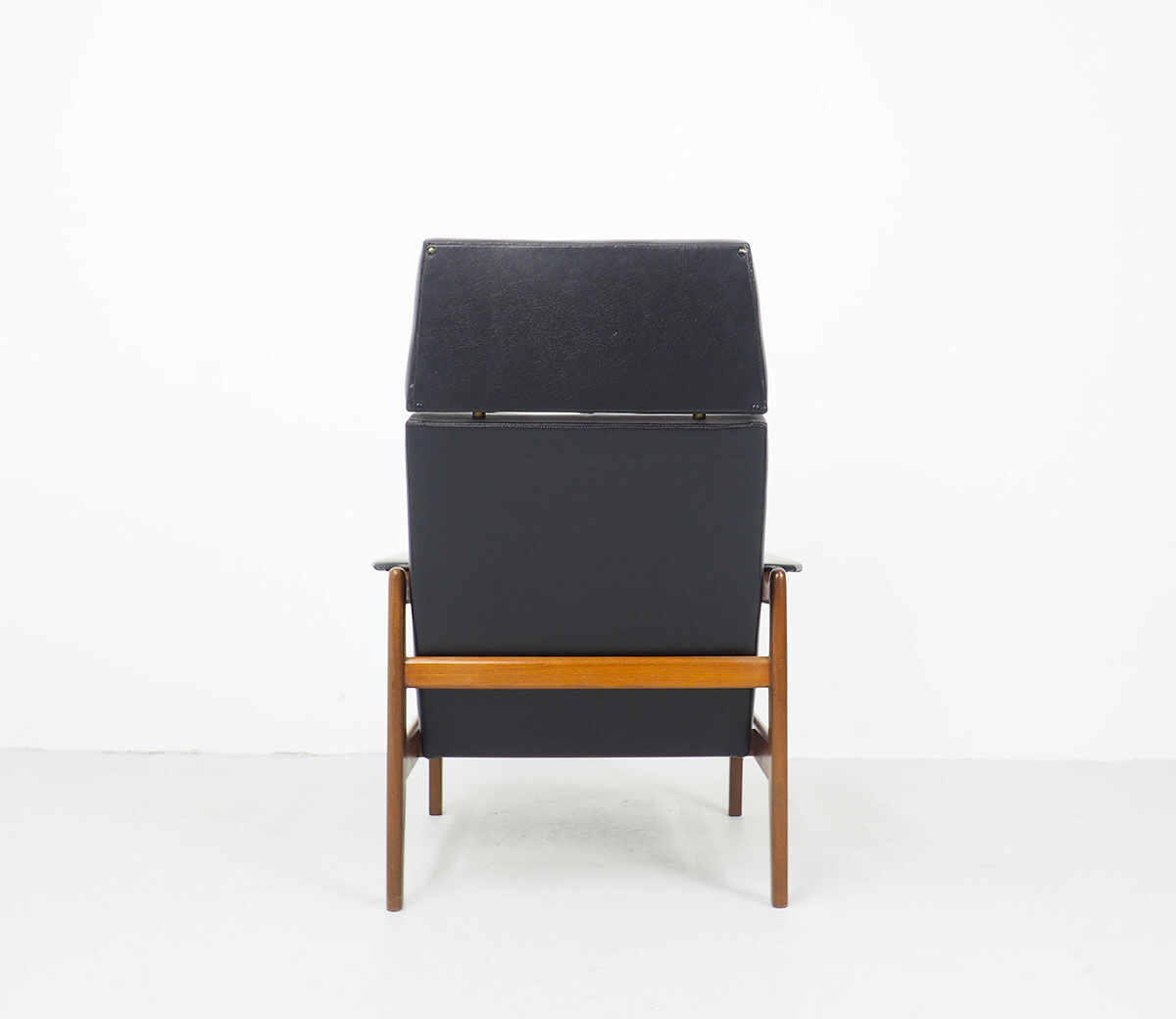Vintage Dutch Teak High Back Chair, 1960s