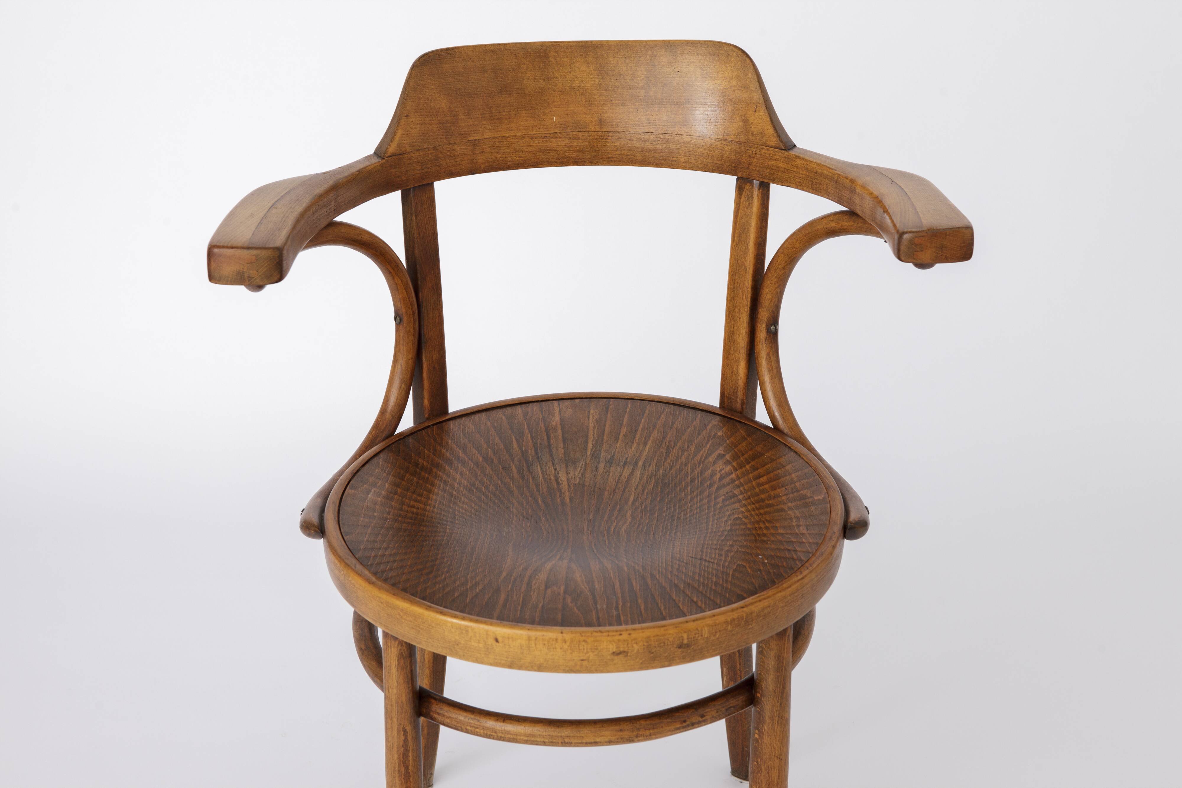 Coffee vintage armchair made of bentwood ca. 1950