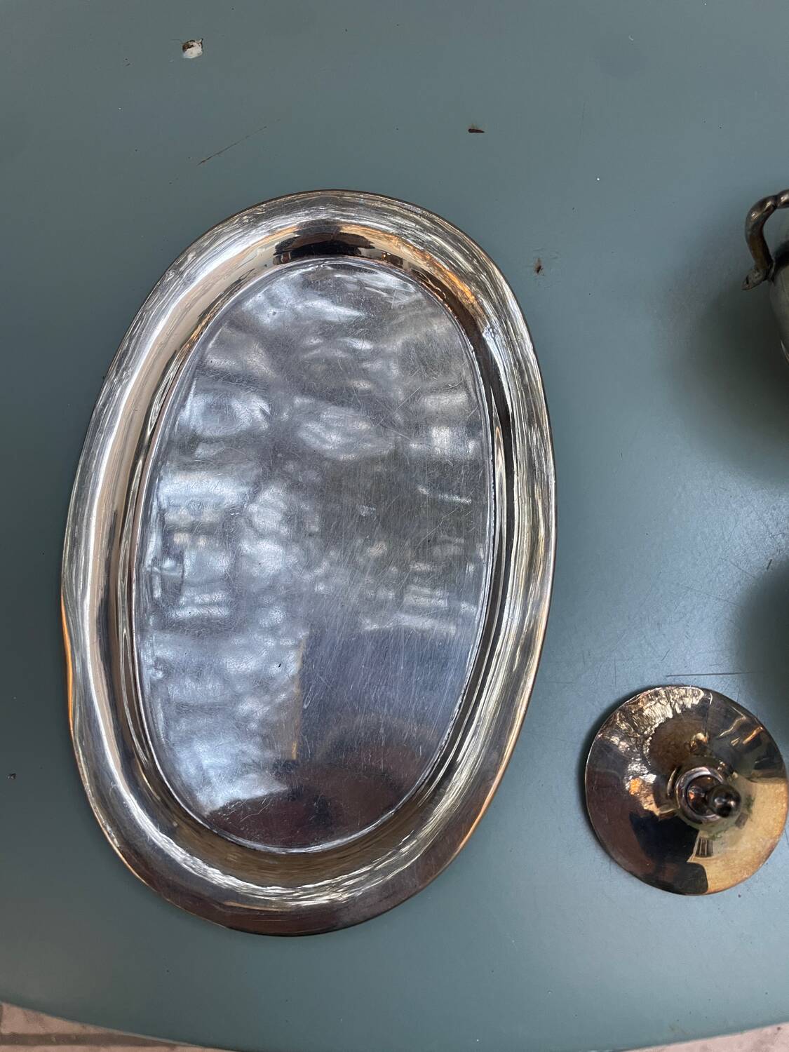 Silver sugar bowl and milk jug set