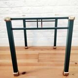 Side table end of sofa in vintage green metal