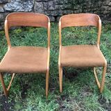 Set of 6 Baumann sleigh foot chairs 60s