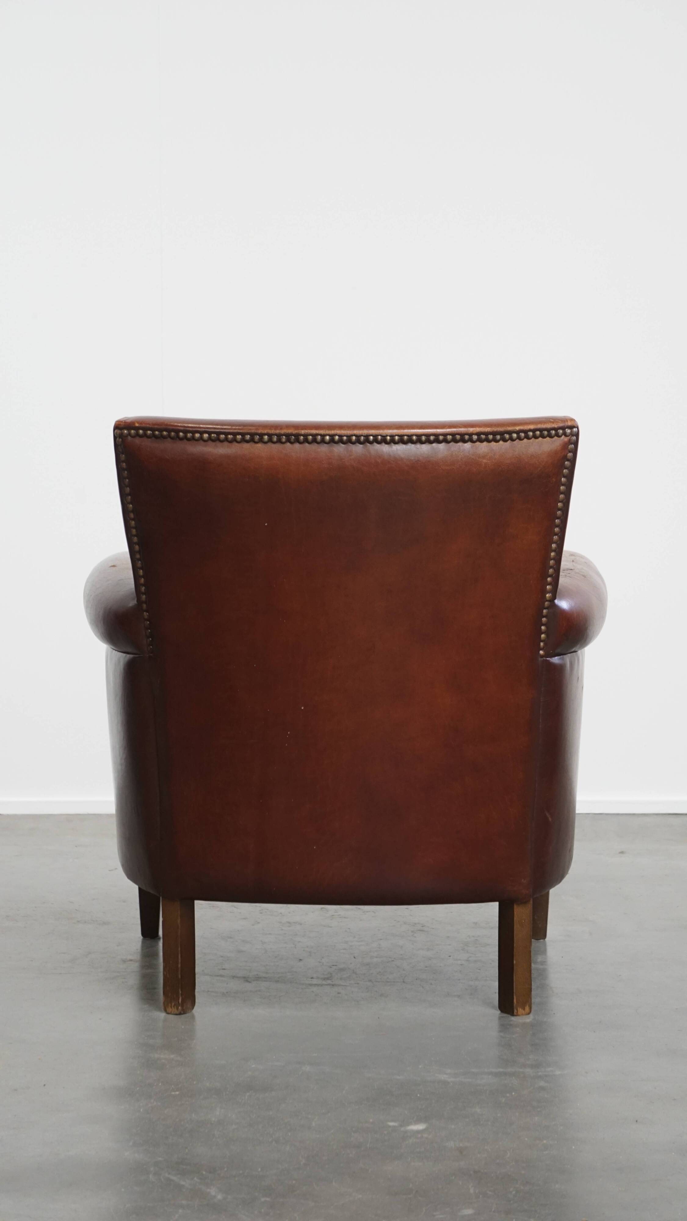 Vintage Sheepskin Leather Armchair