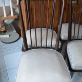 4 chairs Charles Ramos 60s solid beech