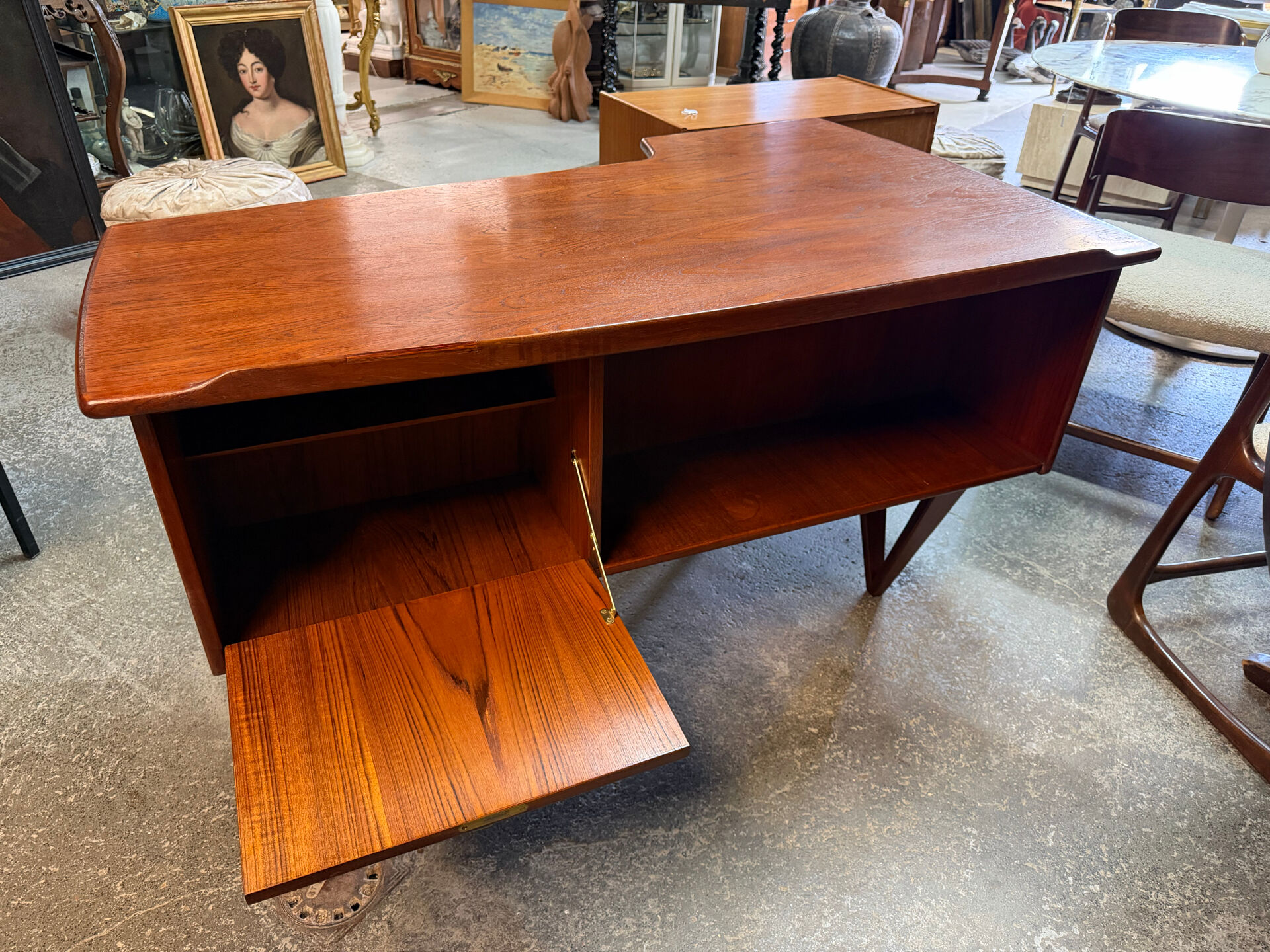 Boomerang desk double-sided by goran strand circa 1960 sweden