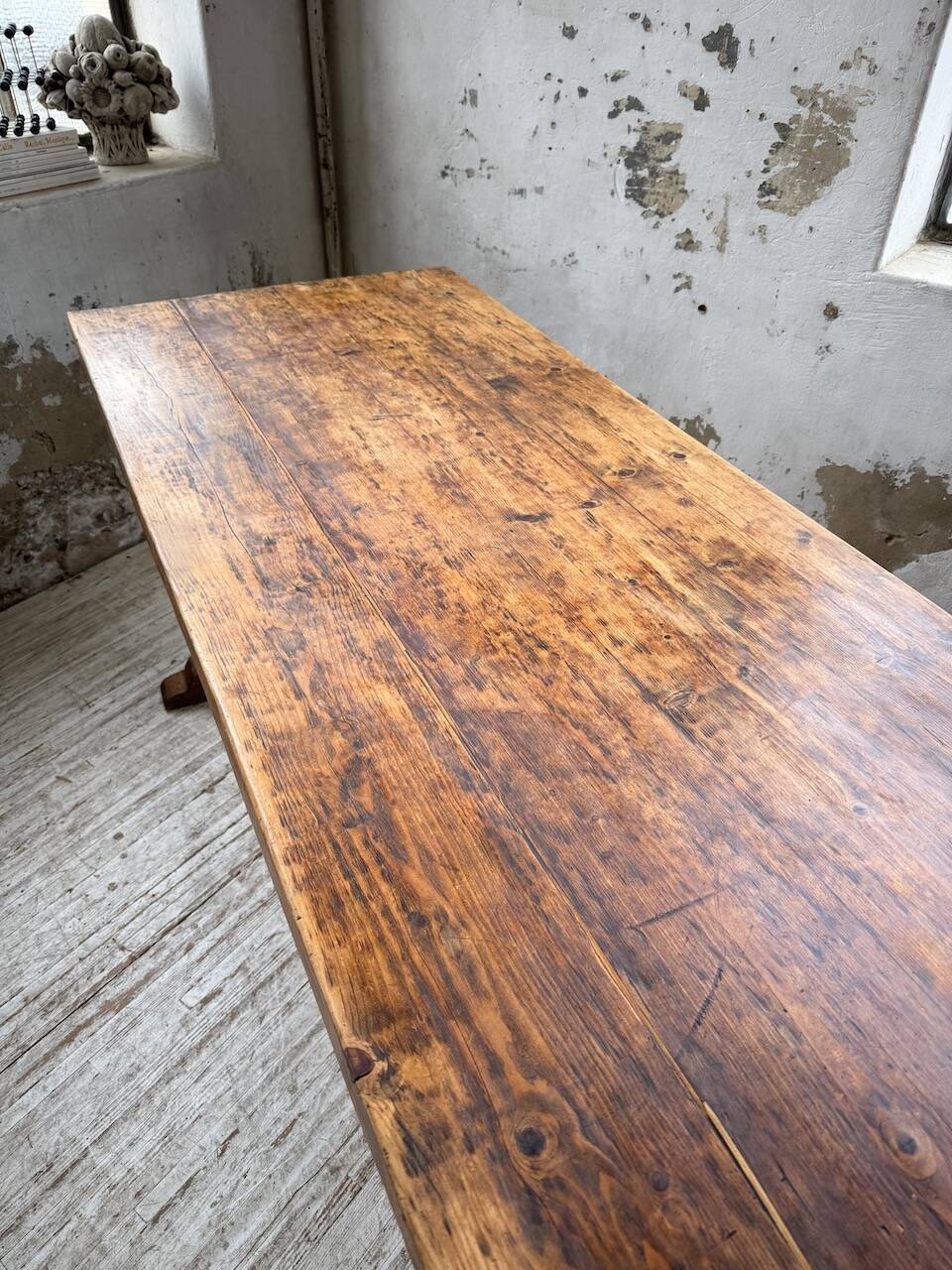Monastery-style farmhouse table, pine, 210cm