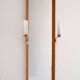 1950s Vintage Mirror with Integrated Brass Sconces