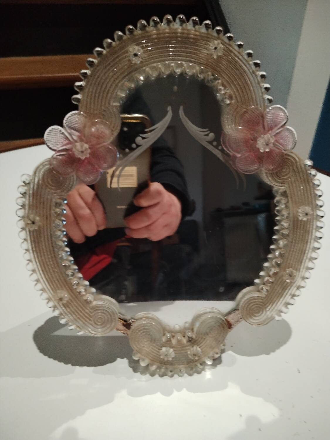 Venetian Murano blown glass mirror, 1950s